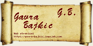 Gavra Bajkić vizit kartica